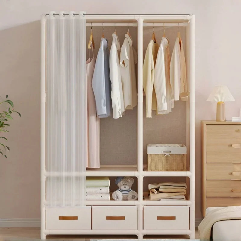 Large Capacity Collapsible Wardrobe Closet with Dust-Proof Storage Shelf