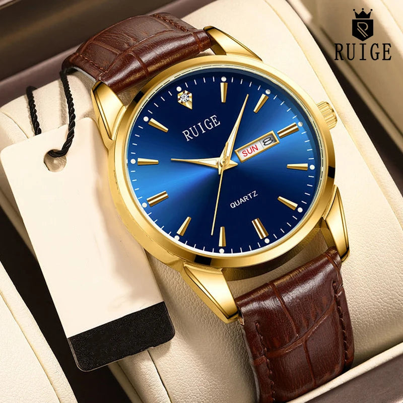 Minimalist Men's Calendar Watch Casual Belt Style Night Light Waterproof Classic