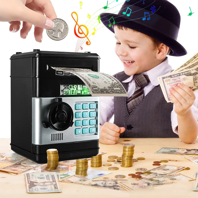 Automatic Coin & Cash Saving Piggy Bank with Password Lock - Child Gift