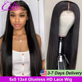 Human Hair Lace Front Wigs for Women 5x5 & 13x4 HD Transparent Lace - Natural, Pre Plucked, Full & Lustrous 22in