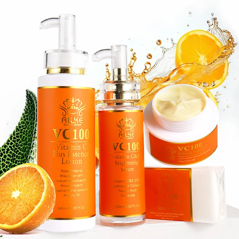 Vitamin C Brightening Skin Care Set for Women - Anti-Dark Spots & Nourishing Kit