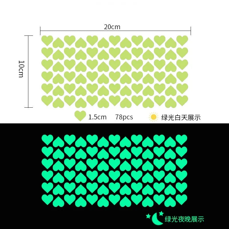 Glow in the Dark Wall Stickers for Kids Room Decor - Heart & Dot Designs