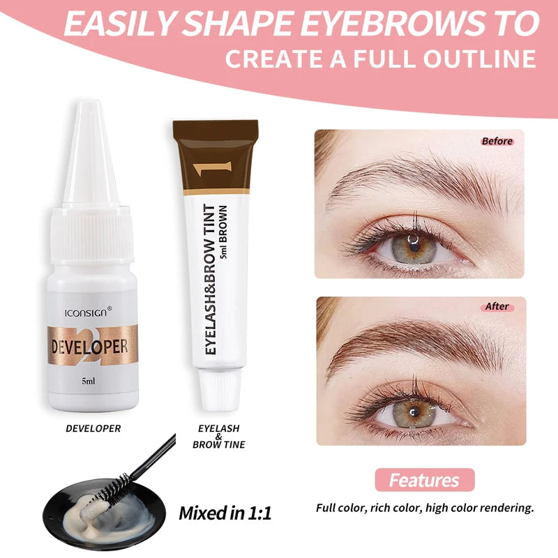 Lash Lift and Brow Dye Tint Kit for Eyelash Perming & Eyebrow Coloring