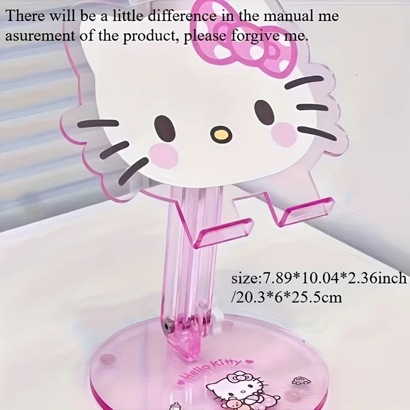 Pink Kawaii Cat Desktop Stand for Phones and Tablets - Oversized, Cute Office Organizer