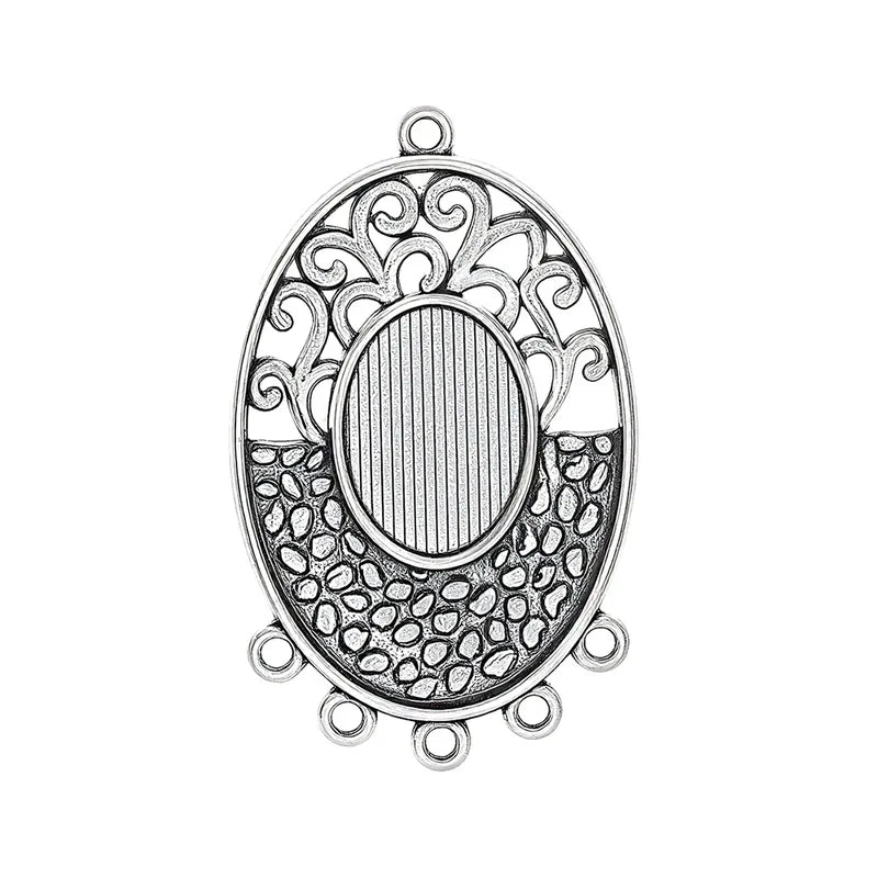 Round Hollow Geometric Connector Charms for Jewelry Making - 5 Pieces
