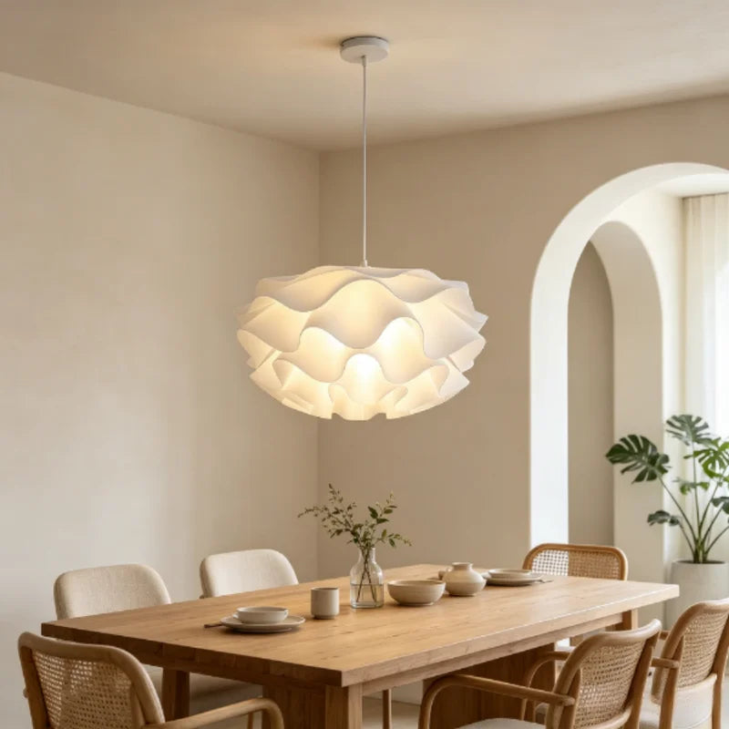 Modern Flower Pendant Light Chandelier for Living Room Bedroom Adjustable Height Ambient Lighting