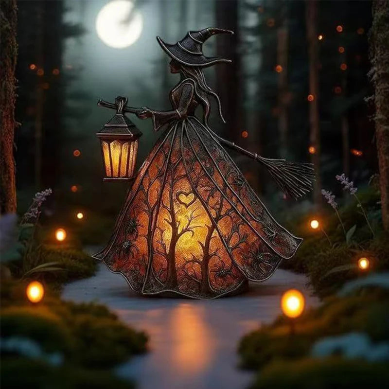 Halloween Witch Ghost 3D Lantern Lamp - Spooky Party Indoor Outdoor Decor