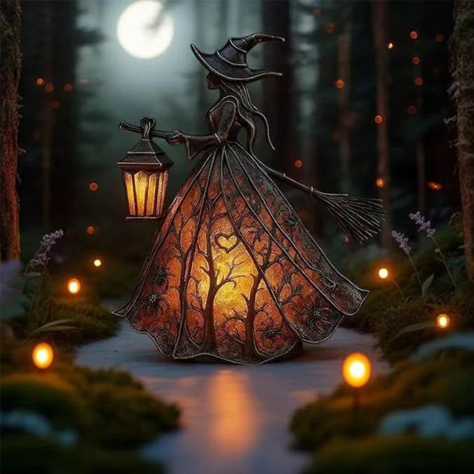 Halloween Witch Ghost 3D Lantern Lamp - Spooky Party Indoor Outdoor Decor