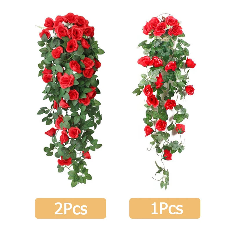 Artificial Flower Rattan Fake Plant Vine Wall Decoration for Home & Outdoor