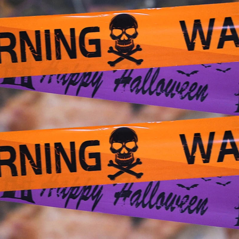 Halloween Warning Tape Signs 580x8.5cm Party Props Safety Warning Line