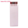 Vegan Lip Liner Pencil Set 6 Colors Matte Non-Stick Lipstick Makeup Kit