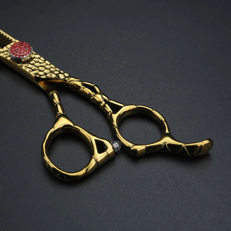 Professional 6-Inch Hair Thinning & Cutting Scissors - Japanese 440C Steel, Multiple Colors