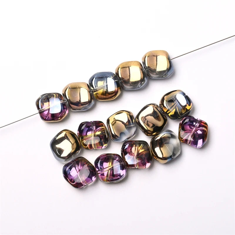 20Pcs Irregular Glass Beads for Jewelry Making - Rainbow AB Crystal Mix