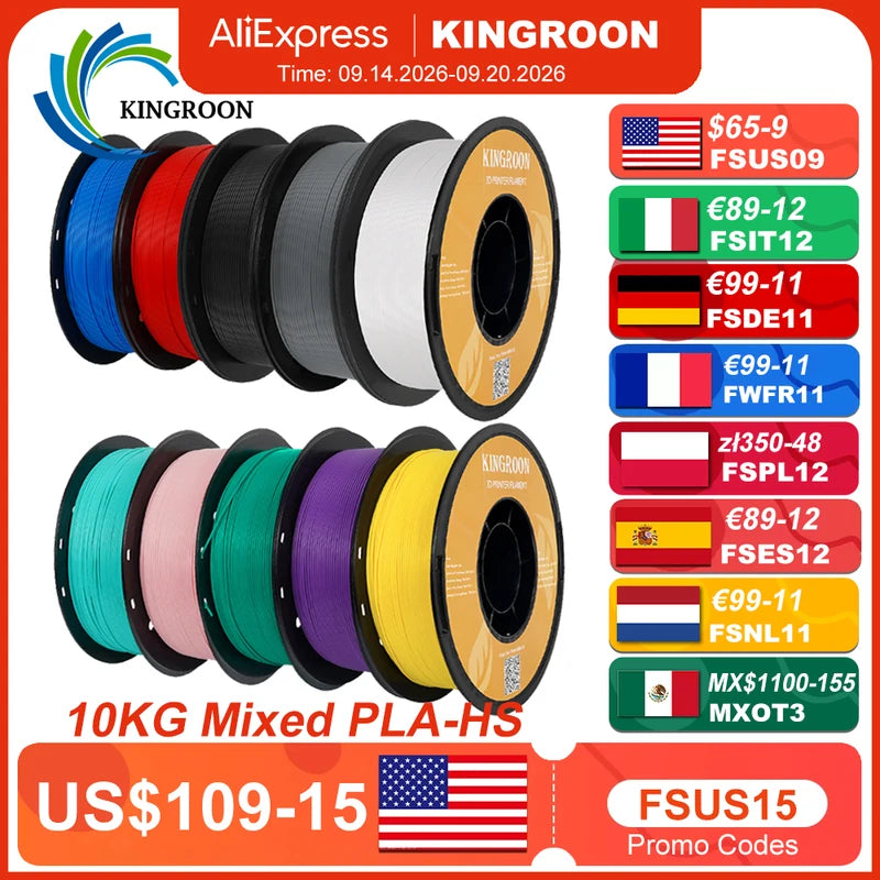 High Speed 3D Printer Filament PLA 1.75mm for FDM 3D Printing 5/10KG