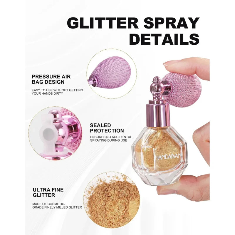Colorful Body Highlight Spray Glitter Makeup Highlighter Spray For Face & Body