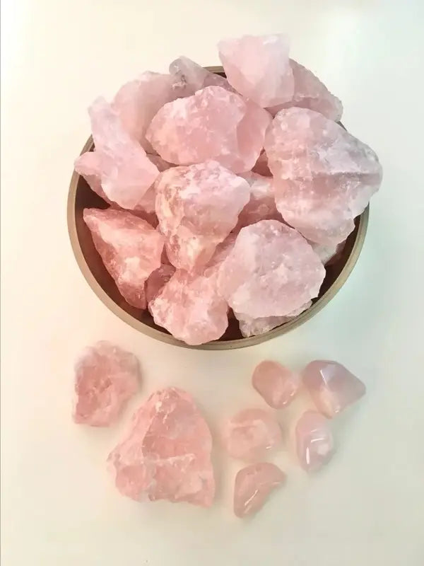 Natural Raw Crystal Stones for Healing & Meditation - Rose Quartz & Quartz Varieties