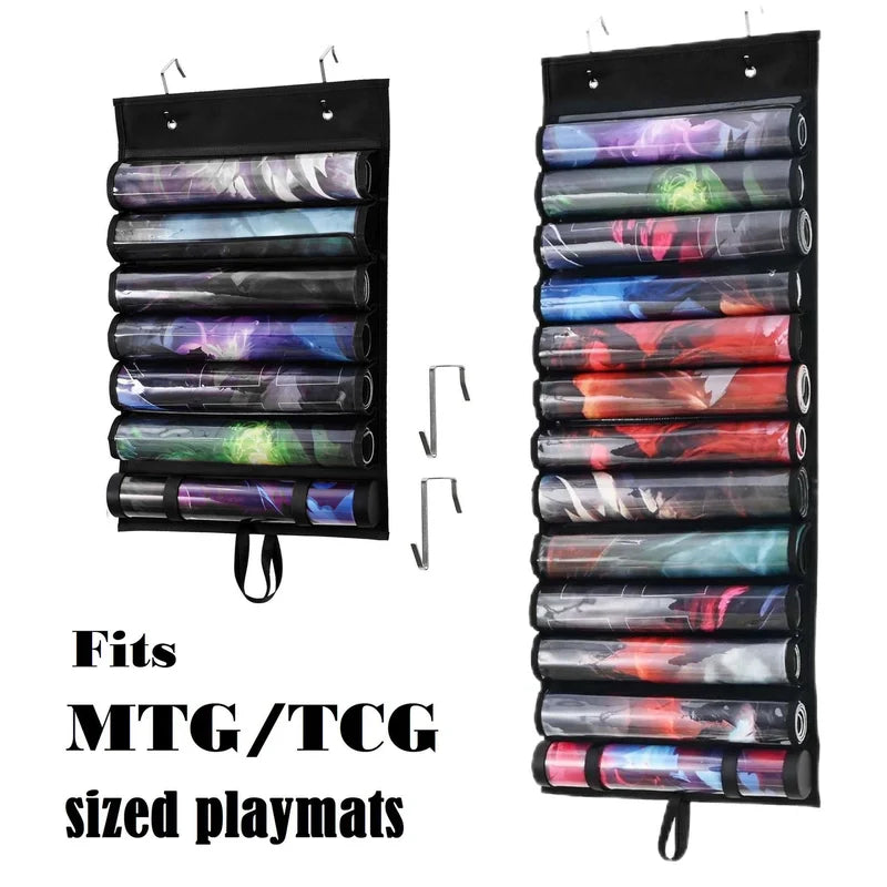 Playmat Storage Tube Holder for Card Games MTG TCG RPG with Hooks