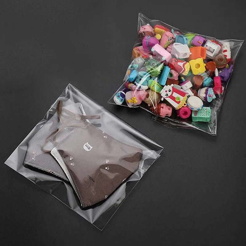 30pcs Clear Plastic Storage Bags with Self-Adhesive Closure for Clothing & Gifts