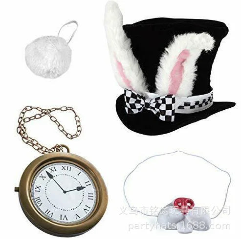 Halloween Bunny Top Hat Costume Accessory for Men Women - Fairy Tale Cosplay Hat