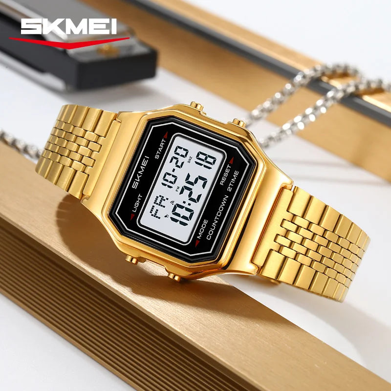Luxury Men's Digital Watch Waterproof Stainless Steel LED Sport Watch