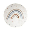 Kids Bedroom Rug Heart Plush Play Mat - Round Fluffy Nursery Carpet for Children