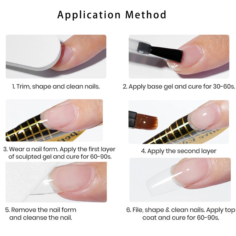 Builder Nail Gel for French Manicure & Nail Extensions - Self-Leveling UV LED Sculpting Gel