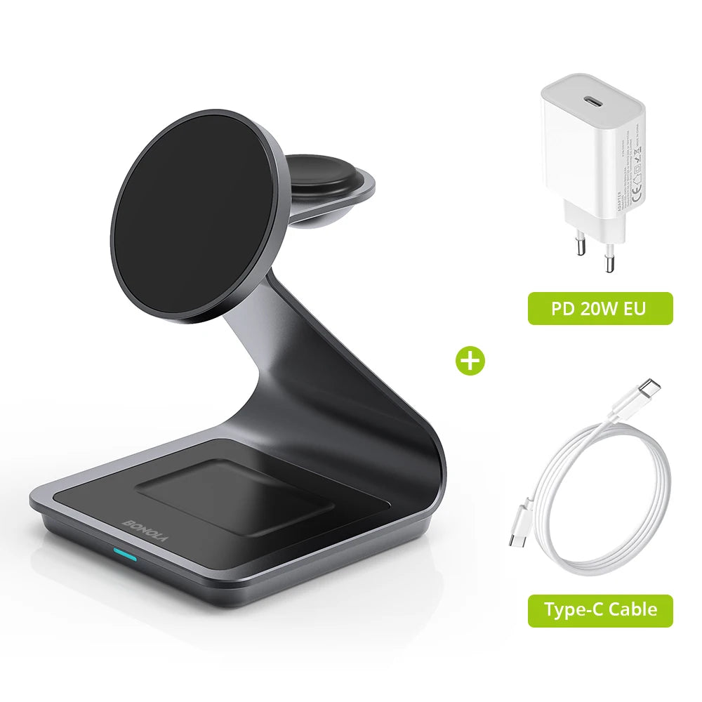 3-in-1 Wireless Charging Station for iPhone, Apple Watch & AirPods 30W