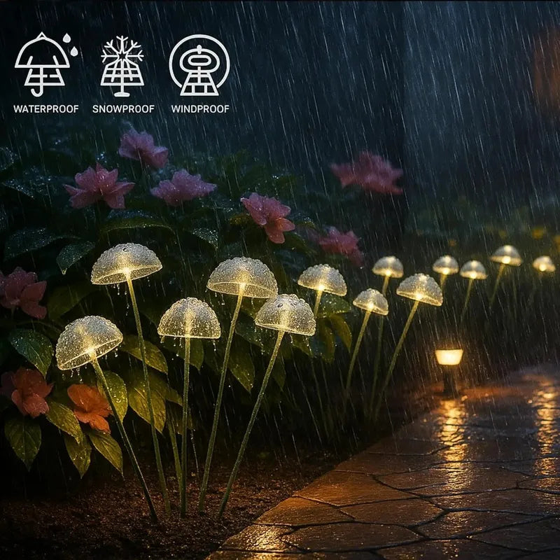 Solar-Powered Mushroom Garden Lights - Outdoor Ambient Lawn Stake Decor
