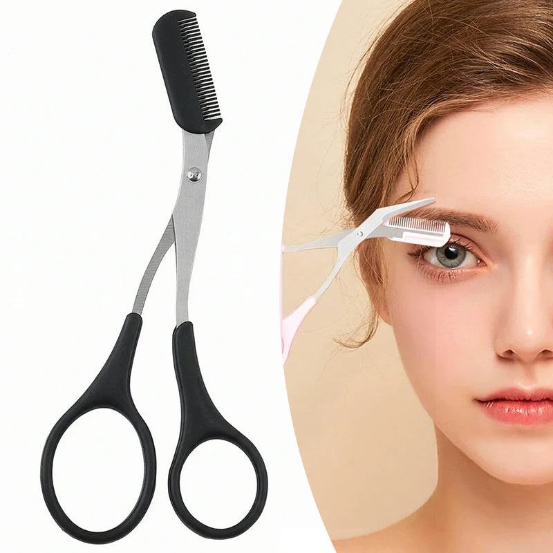 Eyebrow Trimmer Scissors with Comb - Facial Hair Grooming & Shaping Tool