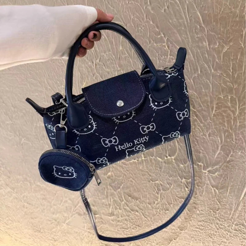 Cute Denim Crossbody Bag - Cartoon Character Shoulder Handbag