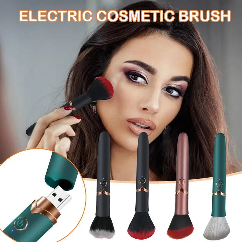 Electric Multi-Function Soft Fluffy Makeup Brush with Vibration Rechargeable Tool