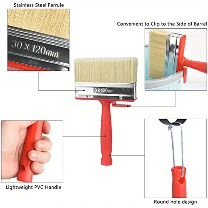 Large Paint Brush Set - 3 Premium Brushes for Walls, Doors & Woodwork