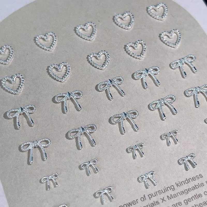 Bow Charms Nail Art Rhinestones Heart Zircon Mini Stone for Manicure DIY Jewelry