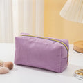 Corduroy Cosmetic Bag for Travel and School - Spacious Makeup & Pencil Organizer