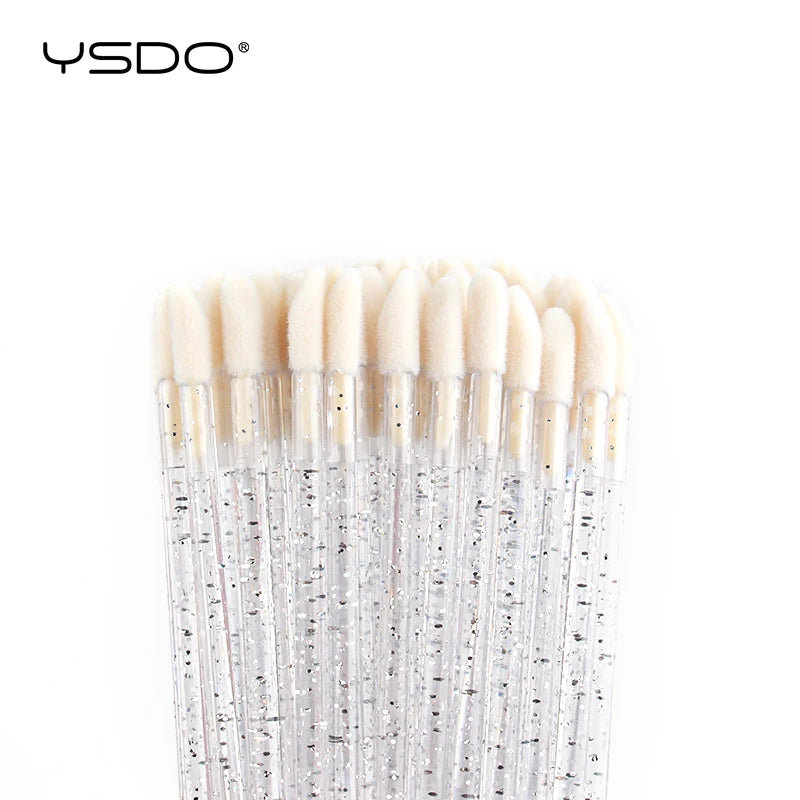 Crystal Lip & Eyelash Makeup Brush Set - Lipstick, Mascara & Lash Applicators