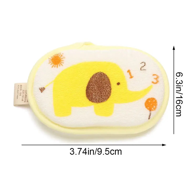 Baby Bath Sponge Elephant Pattern Soft Body Wash Scrubber for Infants & Kids
