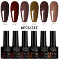 6-Piece Gel Nail Polish Set - Long-Lasting Semi-Permanent Varnish for Manicure