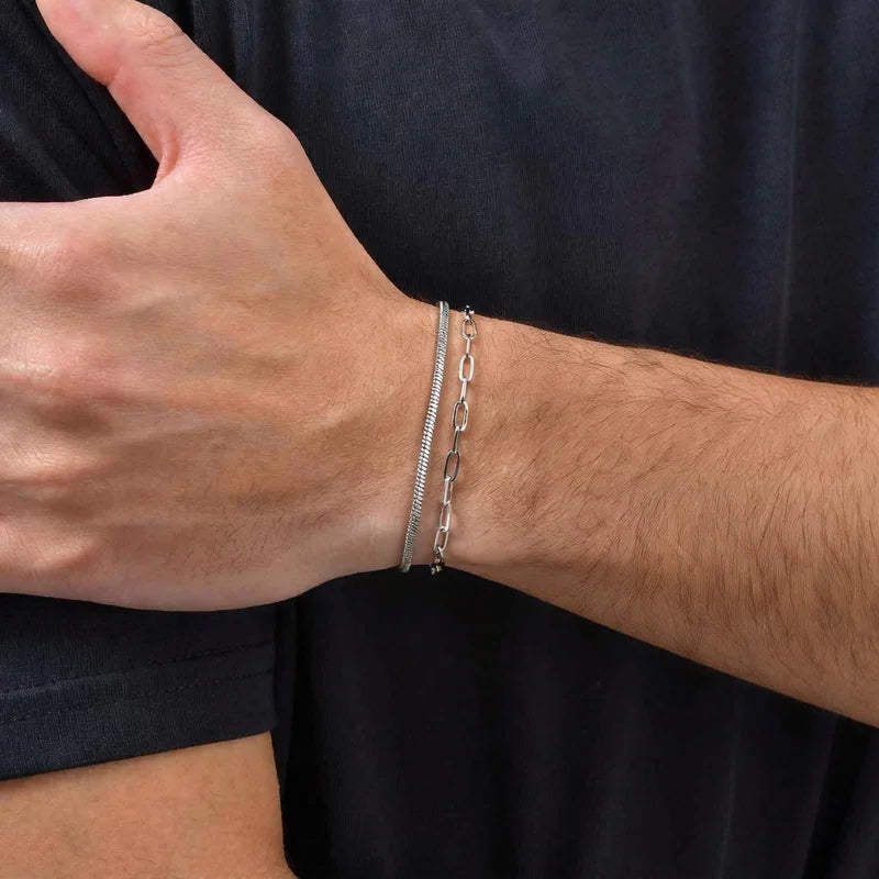 Men Women Stainless Steel Chain Bracelet Twisted Rope Minimalist Jewelry Gift