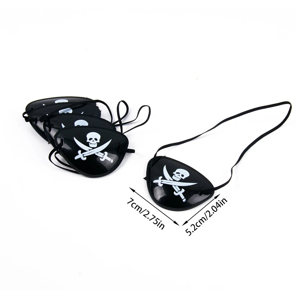 Pirate Skull Hat and Eye Patches Costume Accessories for Kids Halloween Party