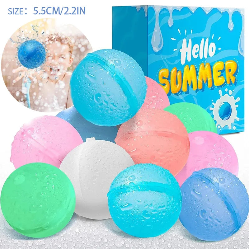 Reusable Water Balloons Set - Quick Fill Colorful Water Splash Balls for Kids & Adults