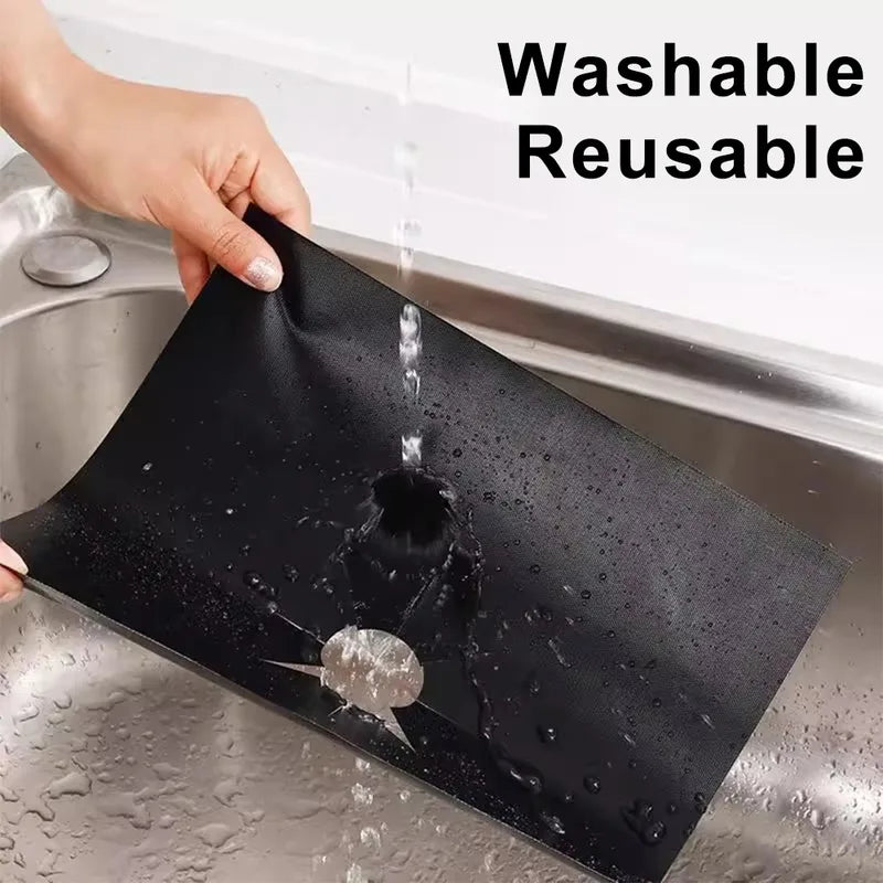Gas Stove Burner Covers Square Heat-Resistant Oil-Proof Reusable Kitchen Protector Pads