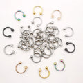 20 Pcs Stainless Steel Circular Barbell Lip & Eyebrow Rings Body Piercing Jewelry