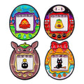 4pcs Enamel Manga Elf Pins Set - Cute Metal Brooches for Bags & Clothing
