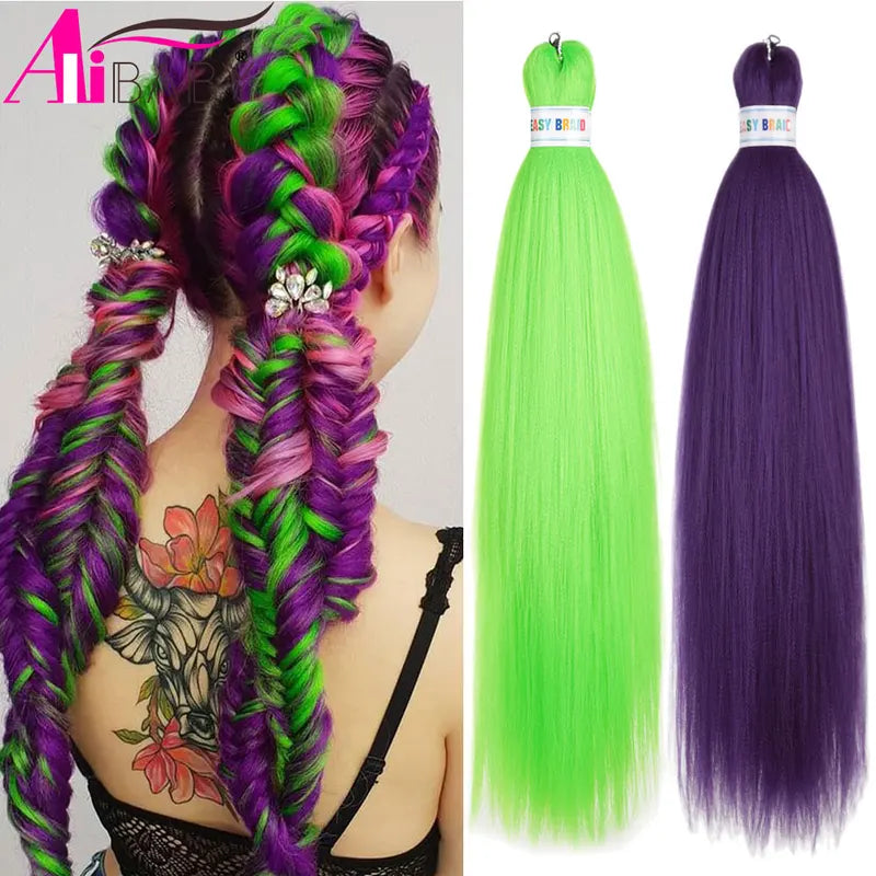 Pre-Stretched Ombre Kanekalon Braiding Hair Extensions - 26 Inch Synthetic Hair for Jumbo Box Braids