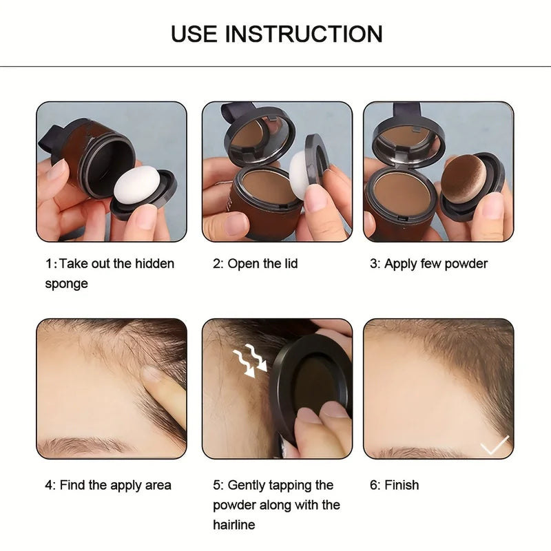 Hairline Concealer Powder & Color Pen Set - Waterproof Quick Coverage for Gray & White Hair Roots