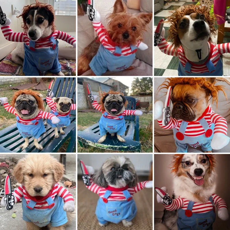 Funny Dog & Cat Halloween Costume Dress Up Pets Outfits - Small to XL Sizes