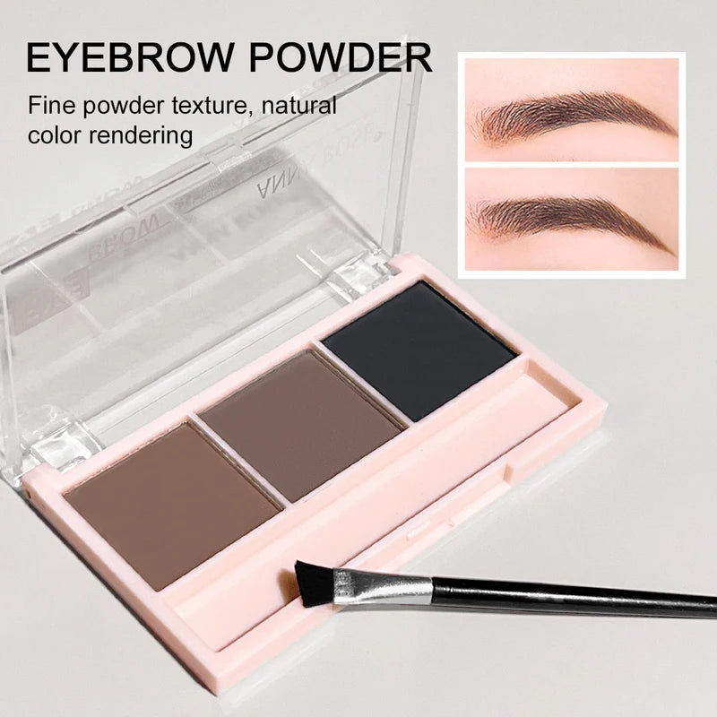 Waterproof Long-Lasting Eyebrow Powder Palette - Natural, Sweat-Proof, 3-Color Options