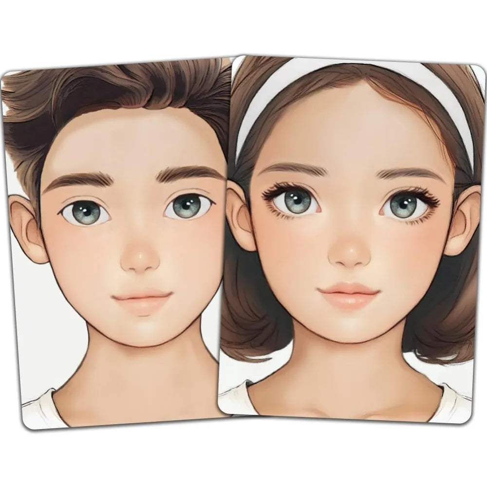 2pcs Reusable Face Painting Practice Boards A4 - Colorful Makeup Templates