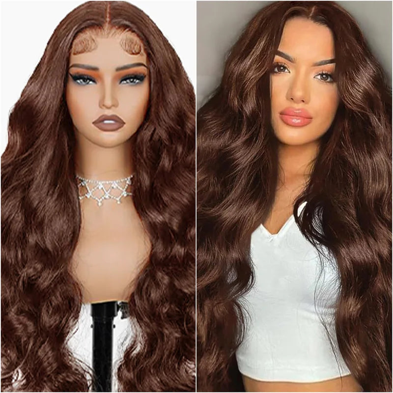 36 Inch Human Hair Wigs with HD Lace Front Brazilian Body Wave for Women - Preplucked & Thick