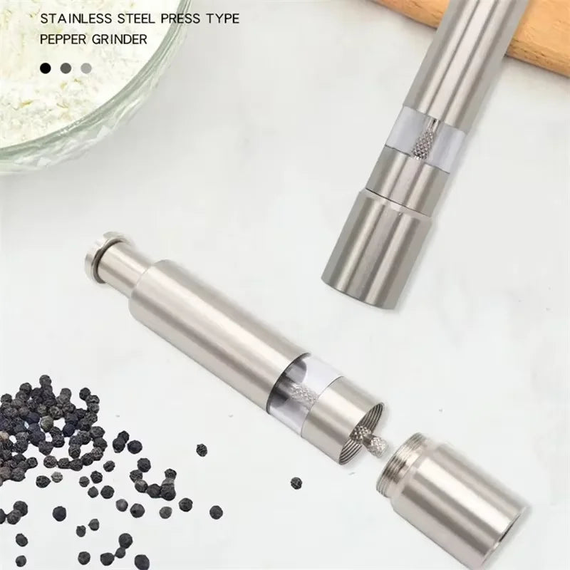 Stainless Steel Manual Pepper Grinder, Eco-Friendly Salt & Spice Mill, Compact Portable Kitchen Tool